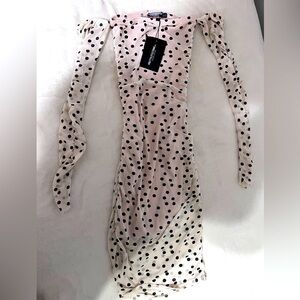 Pretty little thing light pink polka dot dress